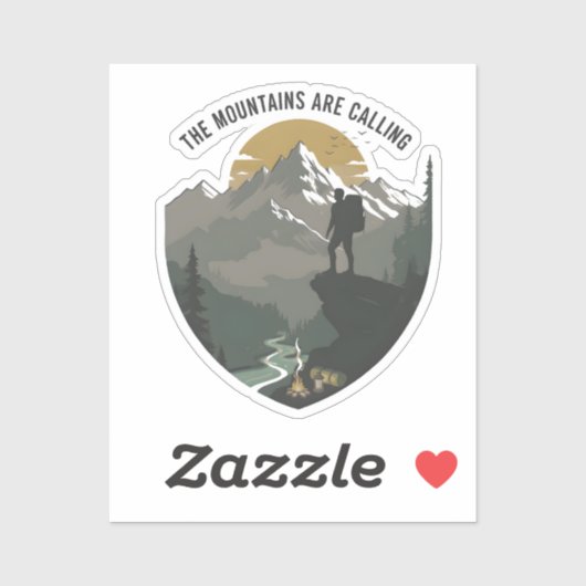 Sticker The Mountains Are Calling (Feuille)