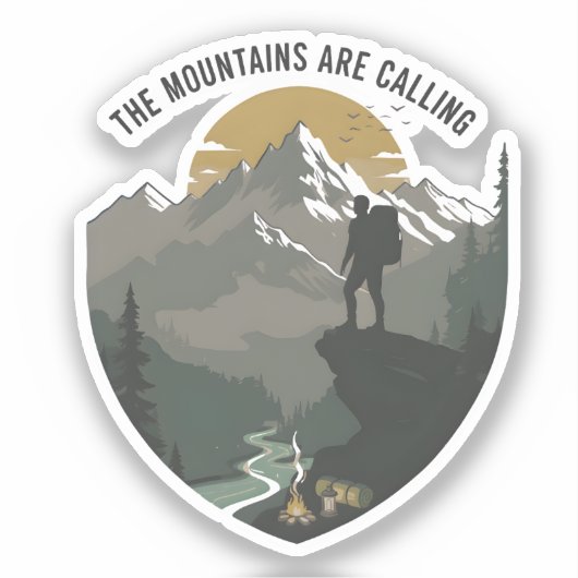Sticker The Mountains Are Calling (Recto)