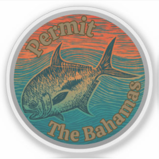 Sticker The permit game fish western Atlantic the bahamas 