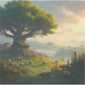 Sticker The Quiet Farm – Paysage de Ferme Carré Vinyle (Devant)