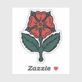 Sticker The Red Rose of Lancaster, Montreal flag, Canada (Feuille)