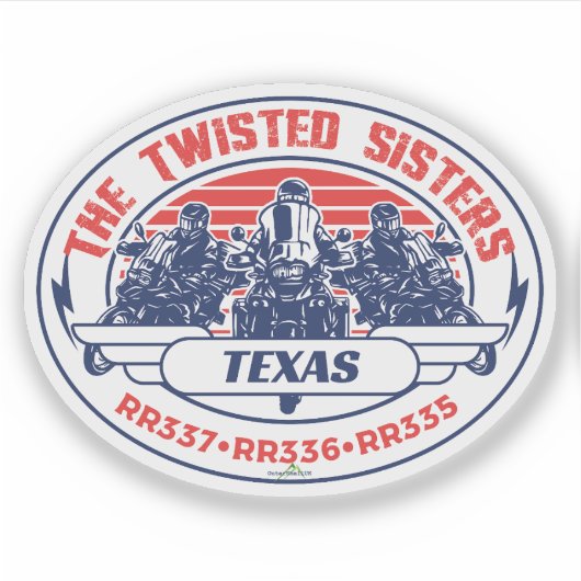 Sticker The Twisted Sisters Texas USA Motorcycle 01 (Devant)