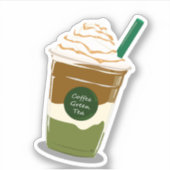 Sticker Thé vert de Matcha boba (Devant)