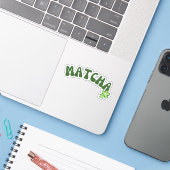 Sticker Thé vert de Matcha boba (Ordinateur portable avec iPhone)