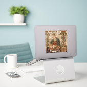 Sticker The Virgin Adoring the Christ Child at Christmas (Ordinateur portable sur le bureau)