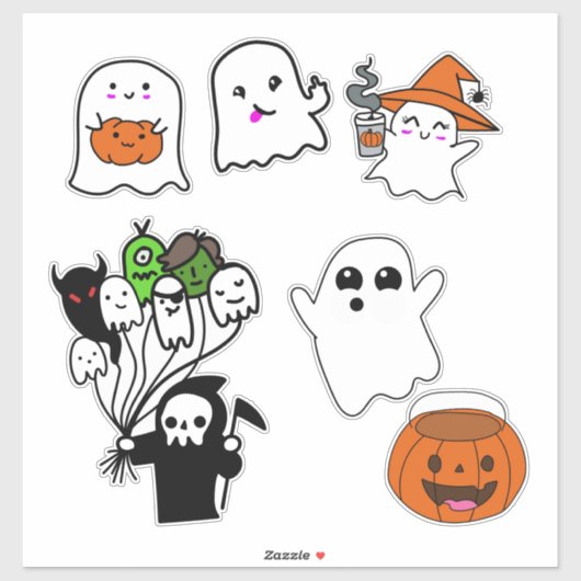 Sticker Théème d'Halloween (Feuille)