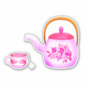 Sticker Théière rose (Devant)