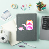 Sticker Théière rose (Couverture iPad)