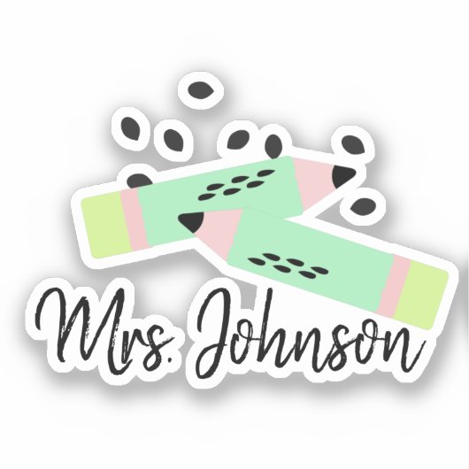 Sticker Thème de la pastèque Retour à l'école Professeurs  (Recto)