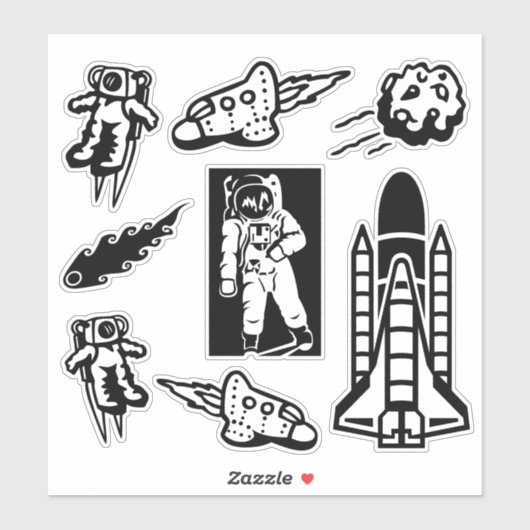 Sticker Thème Espace (Feuille)
