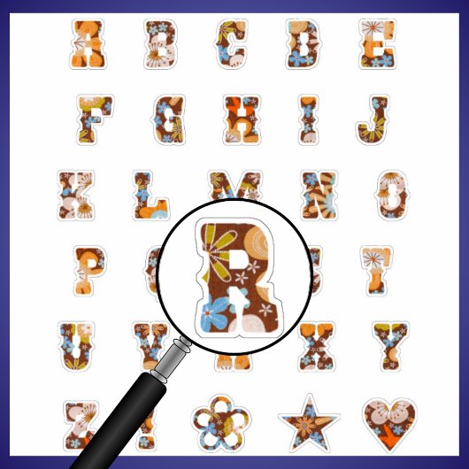 Sticker Thème occidental Monogramme floral | Lettres alpha