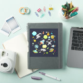 Sticker Thème spatial cool - Astronauts & Rocket Ships (Couverture iPad)