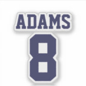 Sticker Thème Sport Nom et numéro personnalisés (Devant)