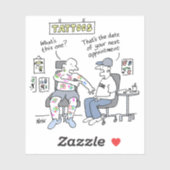 Sticker Thème Tattoos Drôle Tattooïste (Feuille)