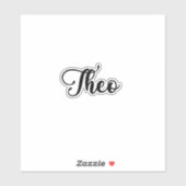 Sticker Theo Name - Calligraphie manuscrite (Feuille)