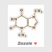 Sticker Théobromine au chocolat Formule chimique moléculai (Feuille)