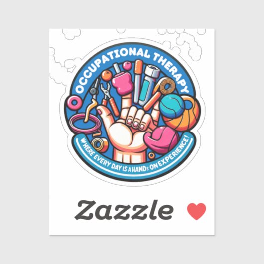 Sticker Thérapie à la main - Thérapie professionnelle (Feuille)