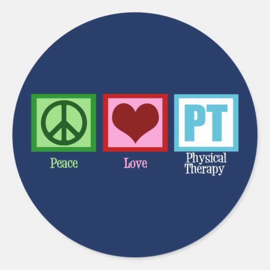 Sticker Thérapie physique Blue Peace Love (Devant)