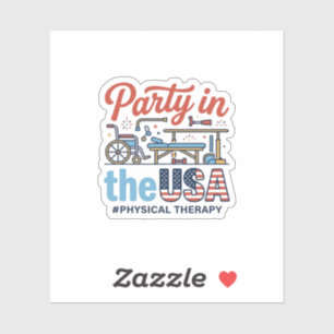 Sticker Thérapie physique fête aux États-Unis Vintage T-Sh