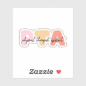 Sticker Thérapie physique, physiothérapeute adjoint PTA (Feuille)
