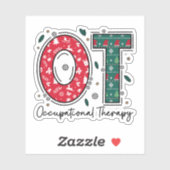 Sticker Thérapie professionnelle Noël, OT OTA Noël (Feuille)