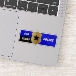 Sticker Thin Blue Line, Dieu bénisse la police