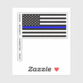 Sticker Thin Blue Line Flag (United States) (Feuille)