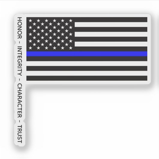 Sticker Thin Blue Line Flag (United States) (Devant)