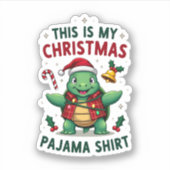Sticker This Is My Christmas Turtle Pajama Shirt Buffalo P (Devant)