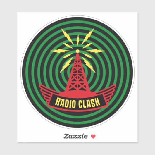 Sticker This Is Radio Clash On Pirate Satellite Parody (Feuille)