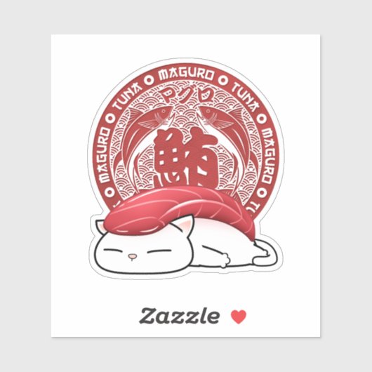 Sticker Thon de Maguro Sushi Chat (Feuille)