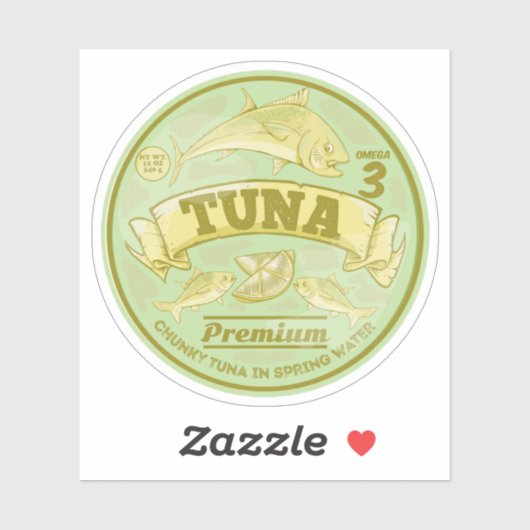 Sticker Thon peut pop art en étain poisson (Feuille)