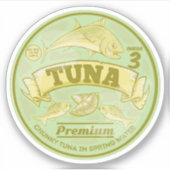 Sticker Thon peut pop art en étain poisson (Devant)