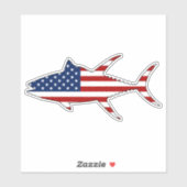 Sticker Thon Yellowfine avec Drapeau Usa (Feuille)