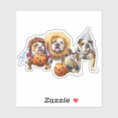 Sticker Three Bulldogs in Costumes (Feuille)