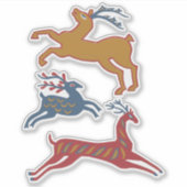 Sticker Three Deers American Folk Art (Devant)