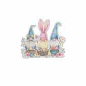 Sticker Three Gnome Easter Gnome Easter Egg T-Shirt (Devant)