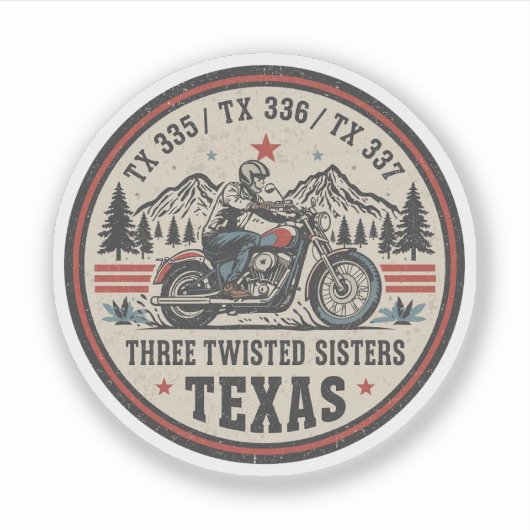 Sticker  Three twisted sisters , tx 335,tx 336,tx 337 road (Devant)