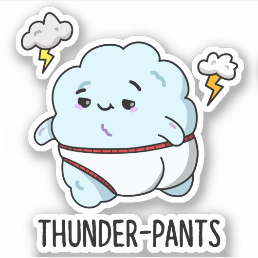 Sticker Thunderpants Funky Cloud Météo Pun (Devant)