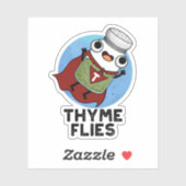 Sticker Thyme mouches drôle Herbe Pun (Feuille)