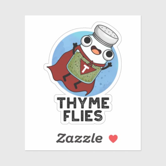 Sticker Thyme mouches drôle Herbe Pun (Feuille)