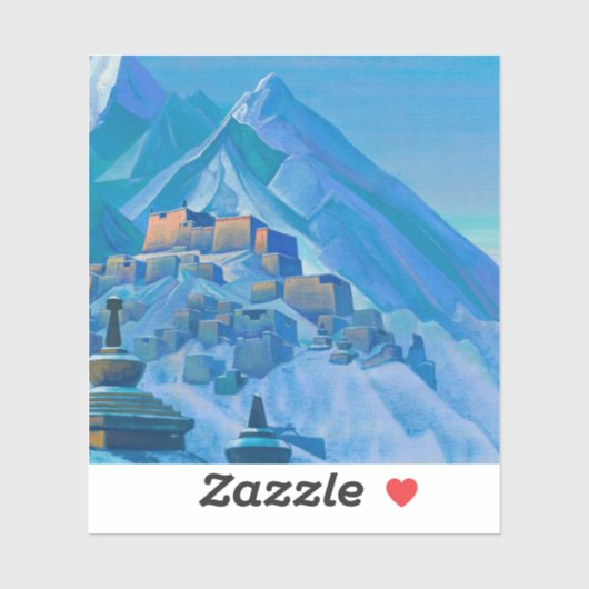 Sticker Tibet, Himalaya, 1933 par Nicholas Roerich (Feuille)