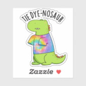 Sticker Tie-dye-nosaur Blague de Dinosaure Drôle (Feuille)