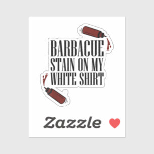 Sticker Tige barbecue sur mon blanc