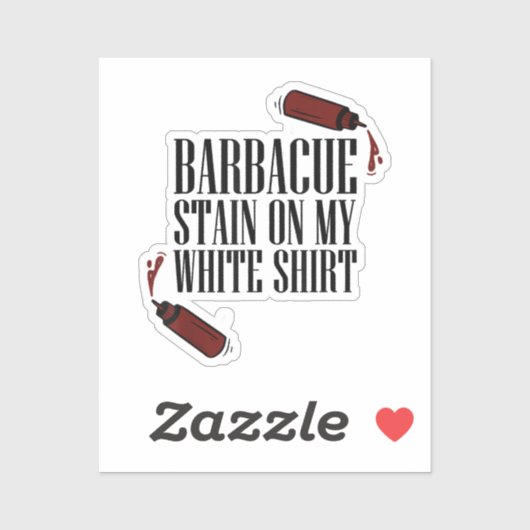 Sticker Tige barbecue sur mon blanc (Feuille)
