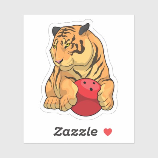 Sticker Tiger Bowling Bowling boule (Feuille)