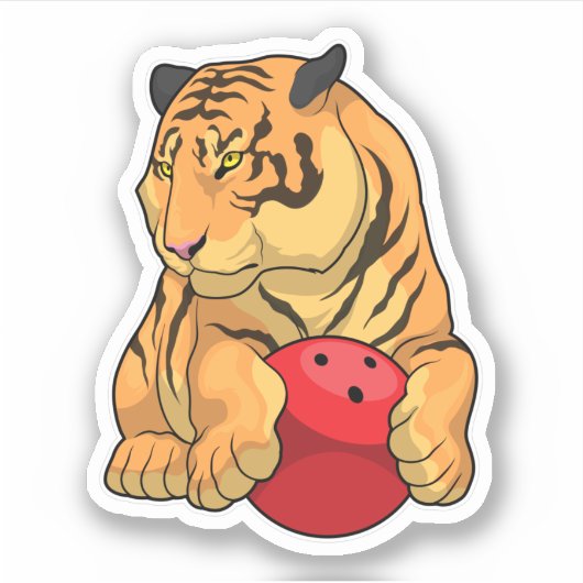 Sticker Tiger Bowling Bowling boule (Devant)