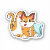 Sticker Tiger cat with Pillow (Devant)