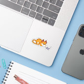 Sticker Tiger chat avec souris (Ordinateur portable avec iPhone)