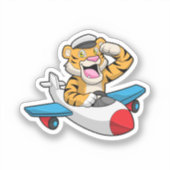 Sticker Tiger comme pilote dans l'avion (Recto)